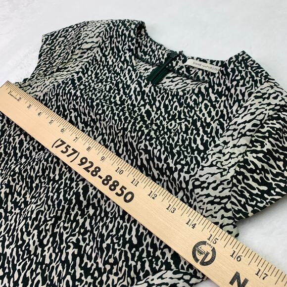 Diane von Furstenberg Size XS Pele Snake Wave Jacquard Green Shift Dress READ - Picture 3 of 16